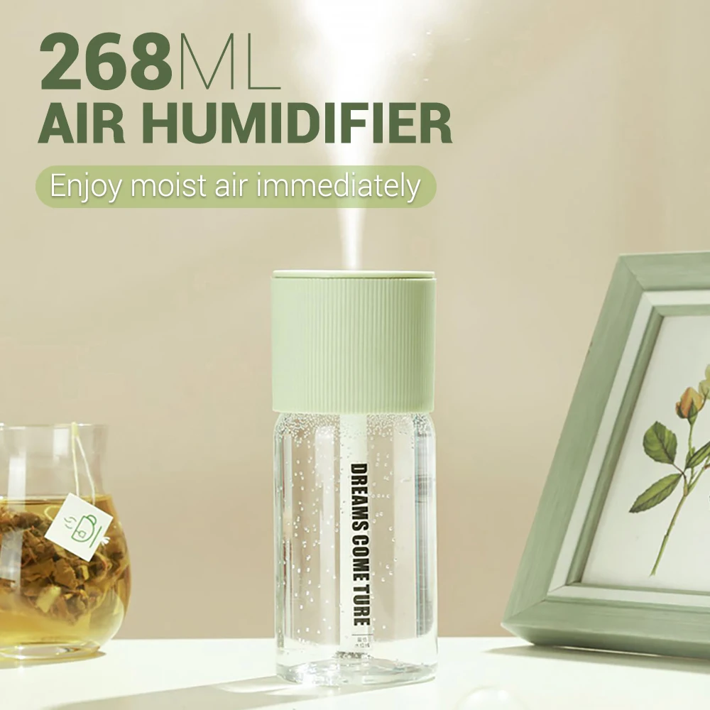 

268ml Humidifier for Bedroom USB Air Purifier for Home Aromatherapy Humidifiers Diffusers Mute Cool Mist Sprayer Car Humidifier