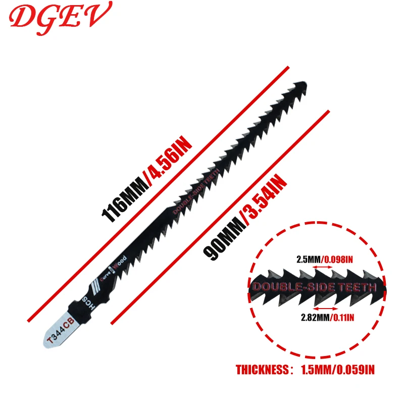 

Double-Sided Jigsaw Blades 4/8-Pack T344Cb for Efficient Curved Cutting, Wood & Plastic Saber Saw Blades Set for Diyers & Carpen