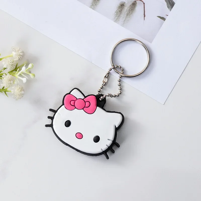 Personality Key Cover Cute Cartoon Hellos Kittys Creative Couple Soft Rubber Silicone Key Cover Keys Chain Protective Cover Toy