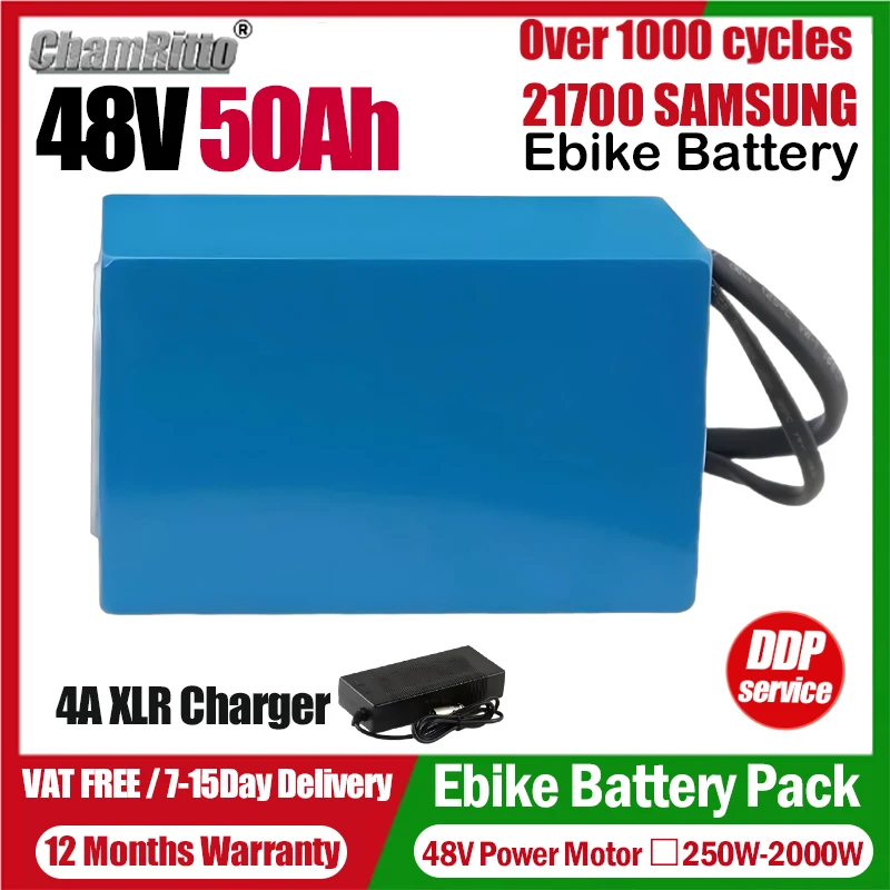 

48V 750W Electric Vehicle 20ah 30ah Electrical Bicycle 40ah 50ah E-Tricycle 21700 Lithium Batterij 48V Bafang 1000W 2000W Power