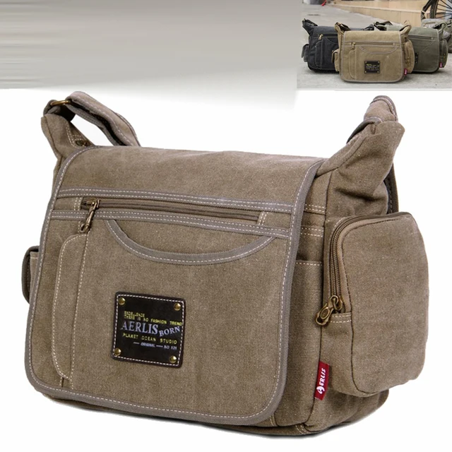 Męskie torba brezentowa Vintage męskie Casual Crossbody torba dla mężczyzn torba człowiek torby podróżne na ramię Bolsa Masculina wysokiej jakości