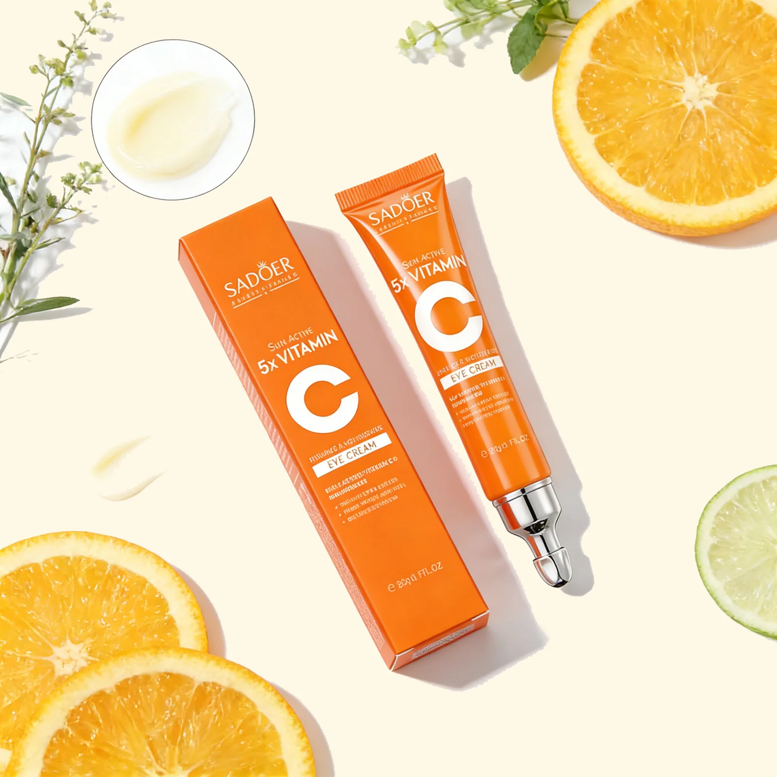 SADOER Vitamin C Augencreme Anti Augenringe Augenbeutelentferner Feuchtigkeitsspendende, aufhellende, straffende Hautpflegeprodukte für die Augen