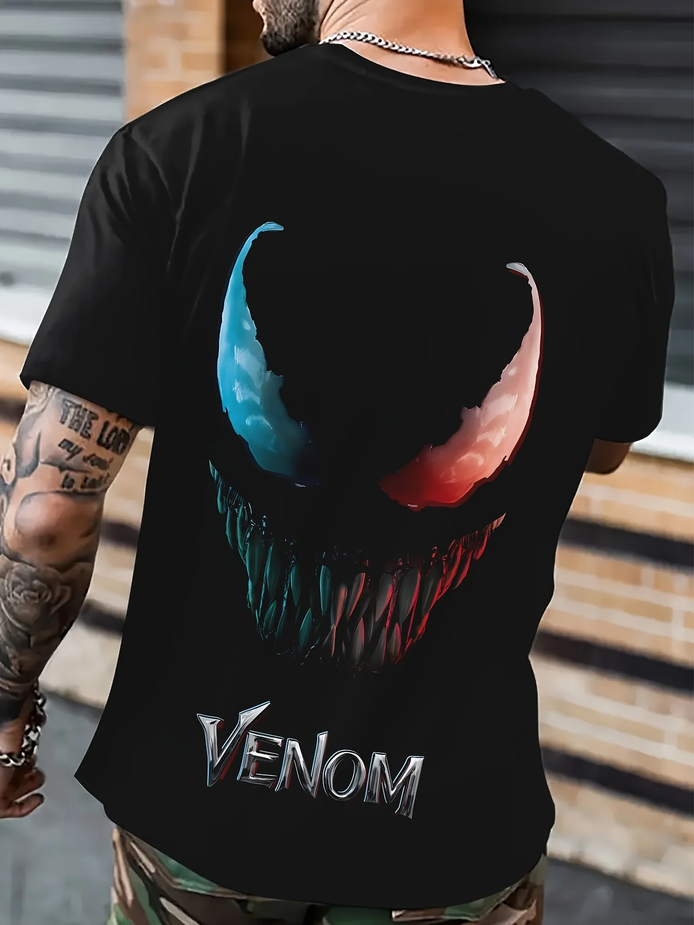 تي شيرت رجالي مرخص من Marvel Venom بتصميمات جرافيك بشعارات مضحكة ومطبوعات حروف خارقة أنيمي تي شيرت