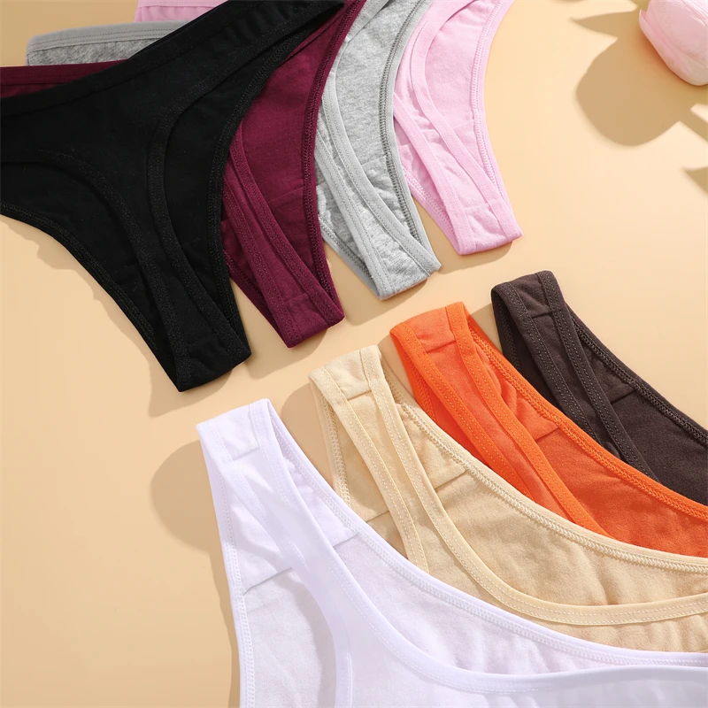 3Pcs/set Cotton Seamless Panties Comfort Underwear for Women Low Waist Breathable Thongs Sexy Solid Sport G-String Soft Lingerie