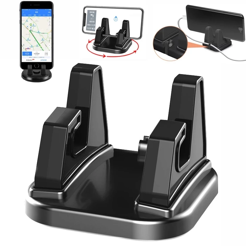 Silicone Car Phone Holder Mount 360 Rotatable Phones GPS Support Stick To Dashboard Cell Phone Bracket Stable Holder in Car