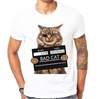 2022 Latest funny print design Bad cat Summer T-shirt Cool men spring summer shirt brand fashion shirt cool tops