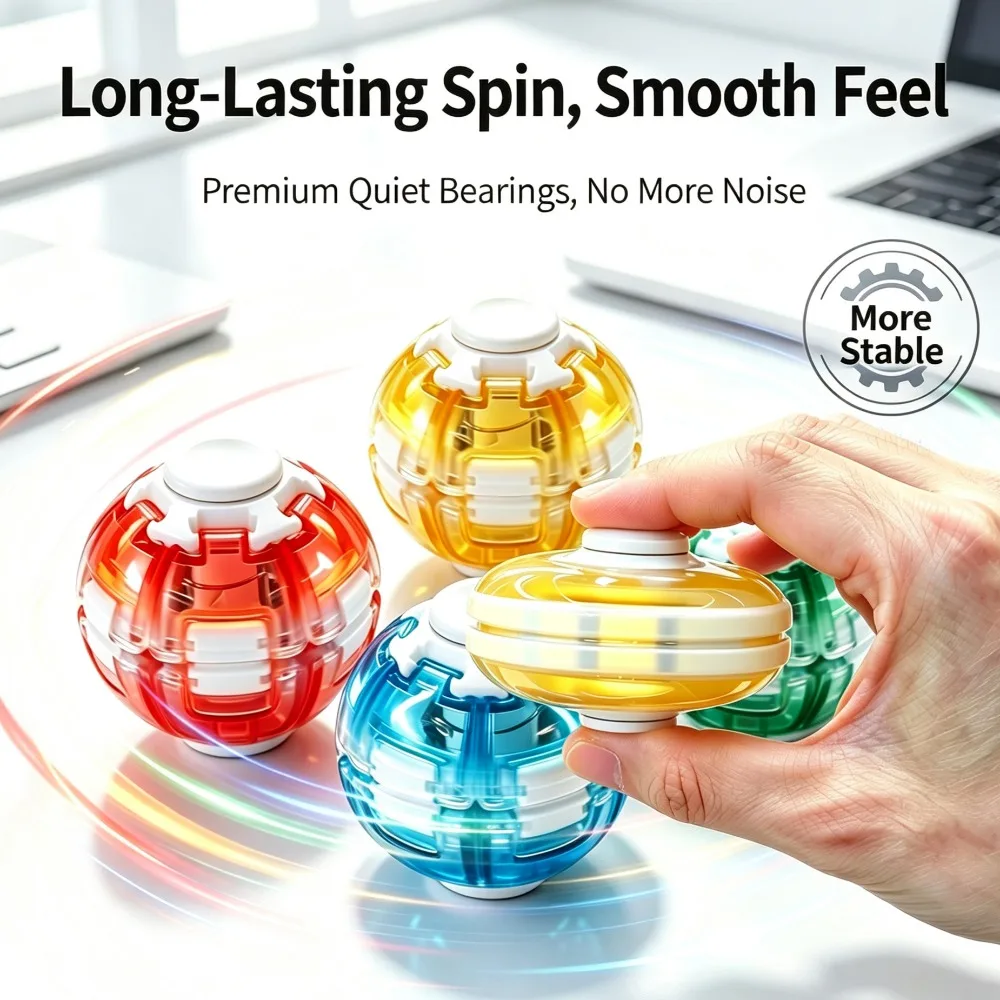 3D Spinning Top Press Ball Stress-relief Fidget Spinner Fun and Educational Toy Gift Perfect for Office Desk Decoration