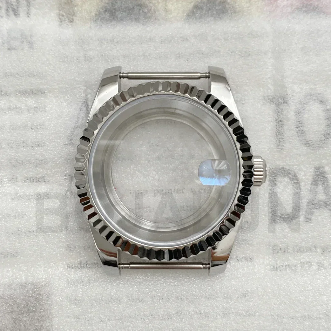 39 36 มม.NH35 กรณี 8215 SUB เหล็ก Sapphire แก้วสแตนเลสสตีลเหมาะสําหรับ Seiko NH35 การเคลื่อนไหว Electroplate สไตล์ใหม่