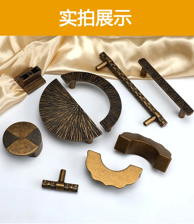 YUTOKO Antiker Bronze-Schrankgriff im chinesischen Stil, Einloch-Schubladengriff, kleiner Griff für Schränke und Aufbewahrungsschränke – Detail 11
