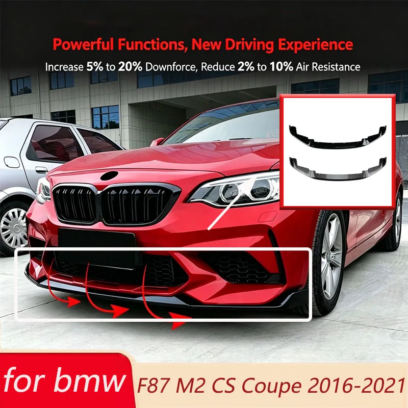 

Car Front Bumper for BMW F87 M2 CS Coupe 2016 To 2021 Diffuser Spoiler Splitter Guard Protector Cover Body Kit Accessories