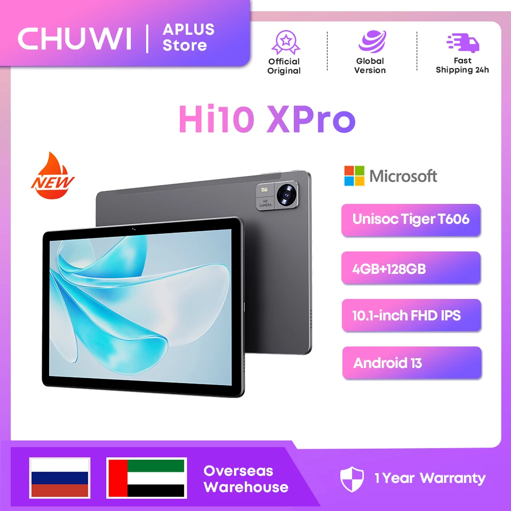 

CHUWI Hi10X Pro Tablet Android 13,10'' FHD IPS Screen 4GB+4GB RAM 128GB ROM UNISOC T606 Octa Core 7000mAh Battery 4G Tablets PC