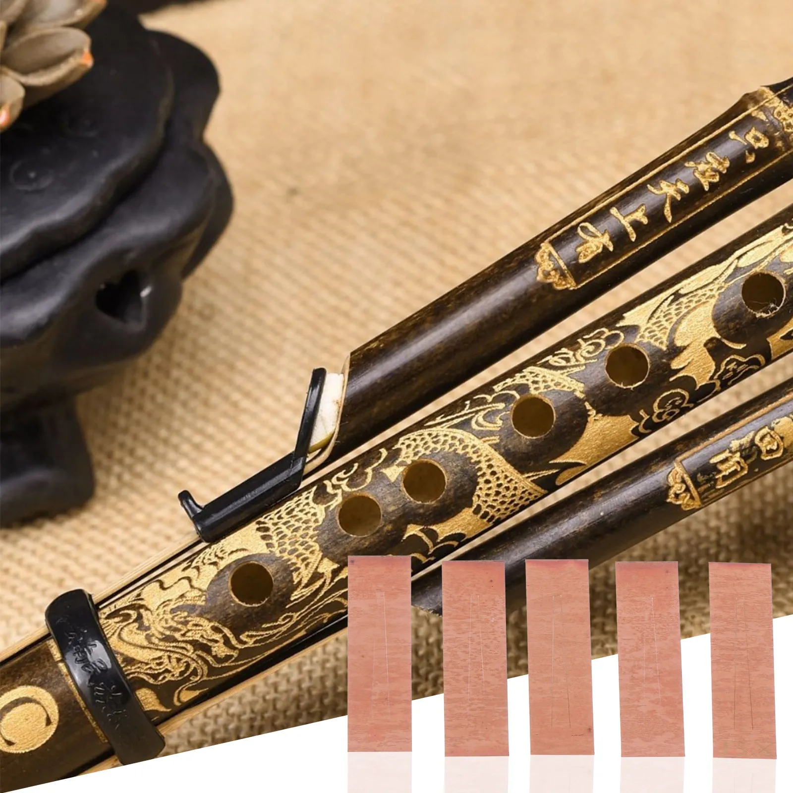5Pcs Professional Grade Brass Cucurbit Flute Reed Tuning Reed Enhanced Acoustic Response Reliable Durability Convenient Cucurbit
