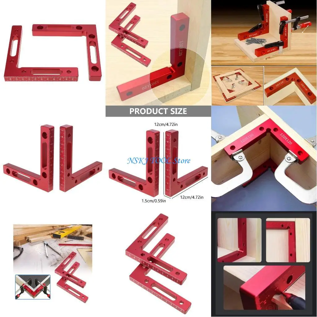 

L8RC 2Pcs/Set 90 Degree Positioning Squares 12x12cm L Ruler Carpenter Tools