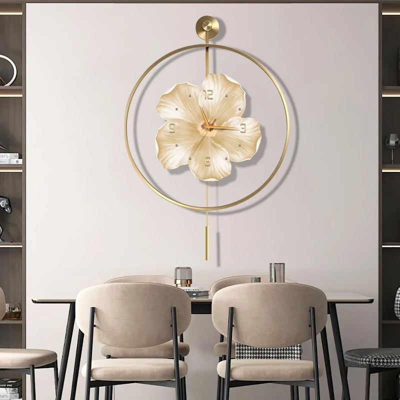 Living Room Wall Clocks Luxury Nordic Restaurant Minimalist Fashion Wall Watch Round Bedrooms Reloj De Pared Home Decoration