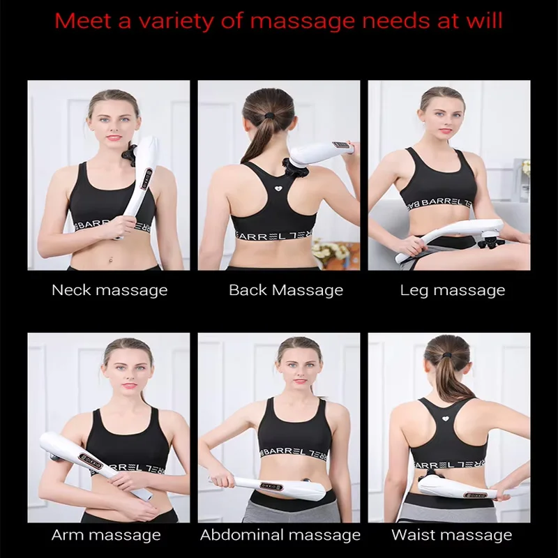 Handheld Deep Tissue Neck and Back Massager 6 in 1 Muscle pain Relief Massage tool Multi-functional Body massager