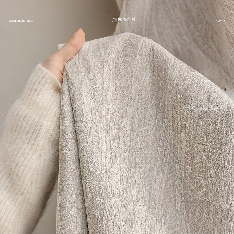Chenille Curtains Blackout Jacquard Texture Cream Curtains for Living Dining Room Bedroom Custom Size Fashion Decoration Drapes