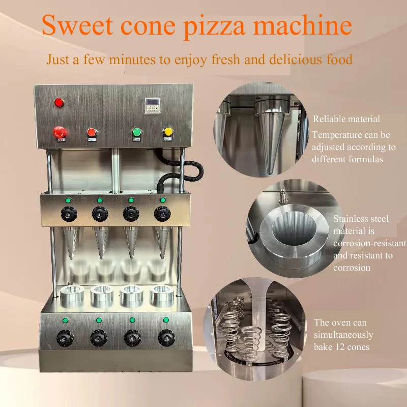 Electric 13*6cm Pizza Cone Forming Maker Machine For Commercial Rotary Oven With Pizza Cone Warming Display Showcase