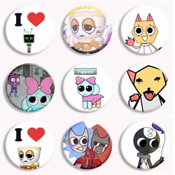 Horror Game Dandys World Cute Anime Button Pin I Love Goob Pebble Plushie Cartoon Brooch Badge Bag Decor Gamer Collect