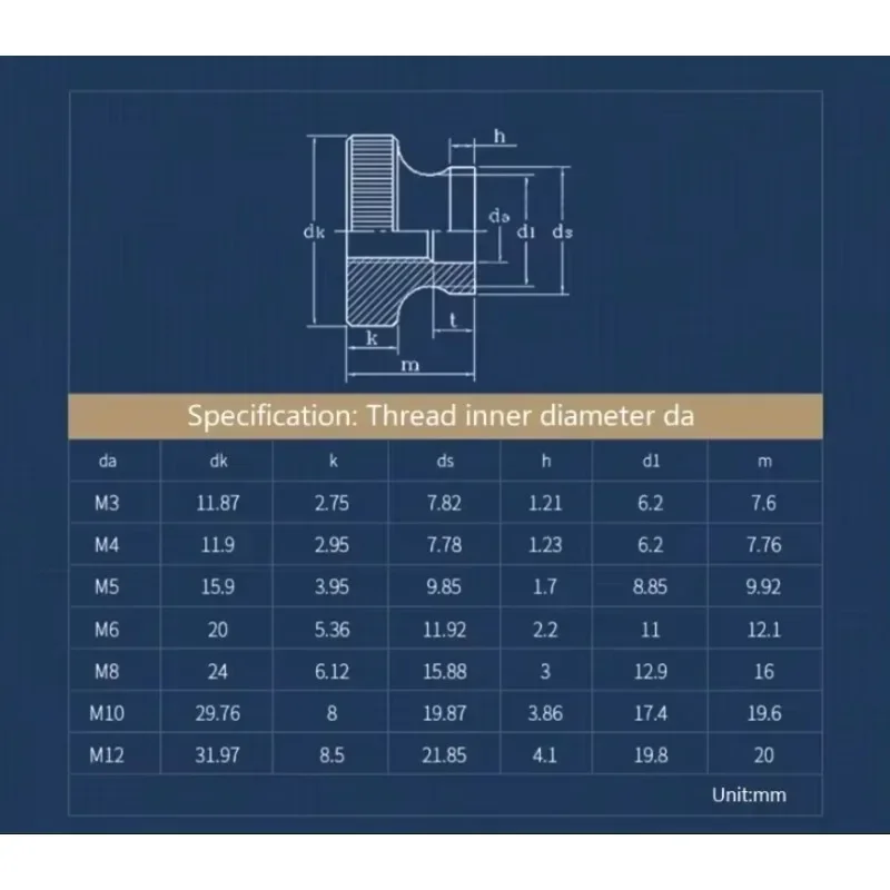 M3 M4 M5 M6 M8 M10 GB806 Blue Zinc/Nickle Plated/Black Zinc High Head Knurled Hand Tighten Thumb Nut Through Hole Advertising