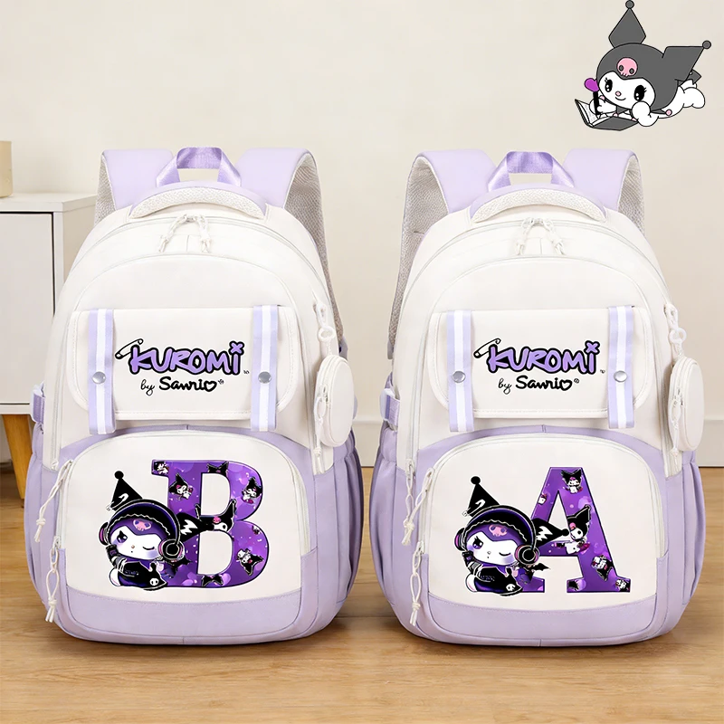 

Sanrio Kuromi Backpack Cute Cartoon Girl Knapsack Teenager Kawaii School Bag Student Book Bag Women Rucksack Gift Hot Selling