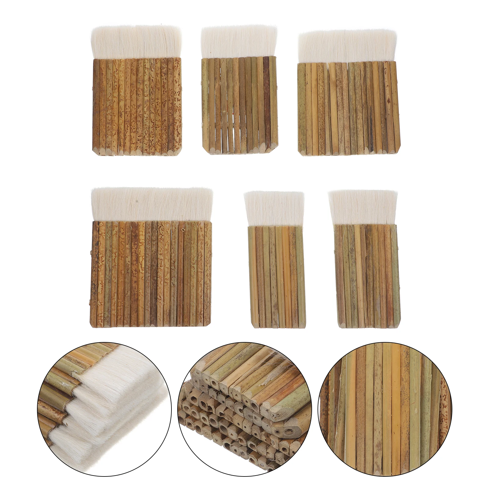 

6 Pcs Portable Wool Brush Pen Paint Wall Painting Wood Bristles Professional Brushes