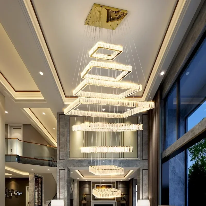 

Modern home decoration crystal chandelier, stair Pendant lamp, living room Pendant lights, interior lighting