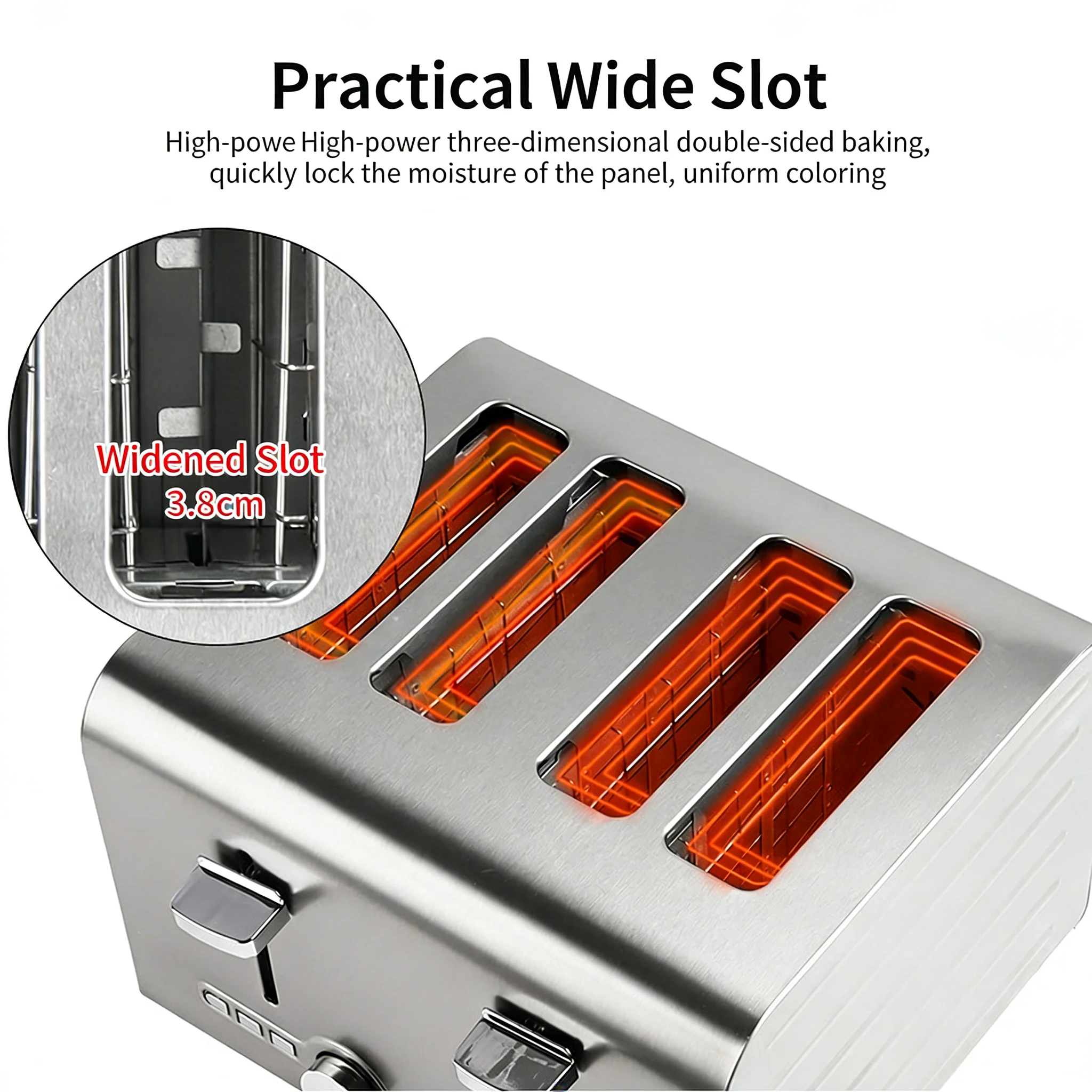 Household Multifunctional Automatic Breakfast Toaster Oven, Electric Roasting Device for Evenly Toasting Bread Slices