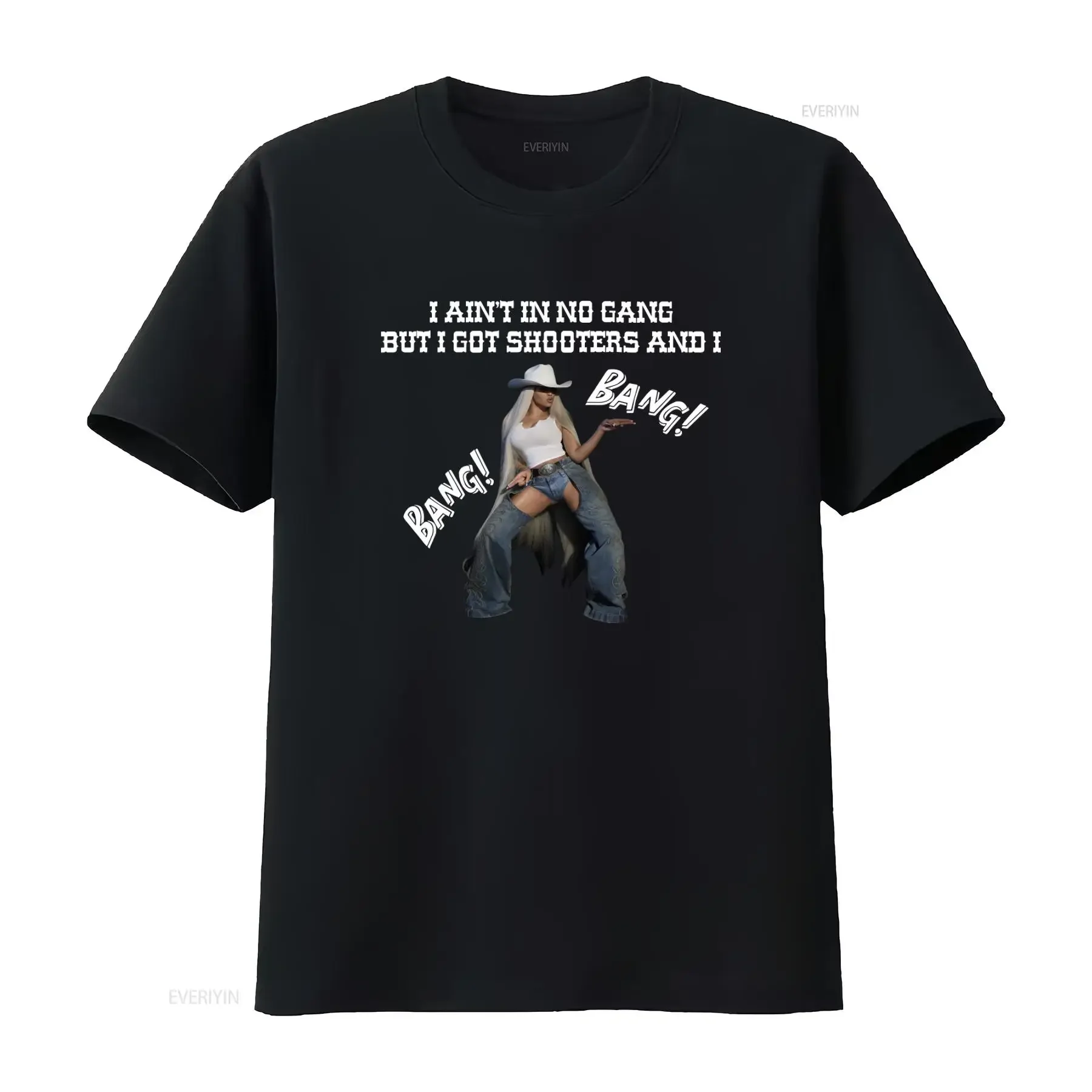 Beyonce Cowboy Carter T Shirt with Spaghetti Strap Design and Bang Lyrics Print Exclusive for Beyhive Fans vintage Washed
