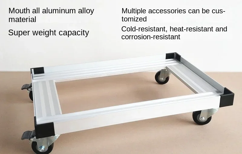 Carrello a piattaforma in lega di alluminio carrello per auto tartaruga carrello per casse Non ermetico ripiano Mobile a quattro ruote per camion di celle frigorifere