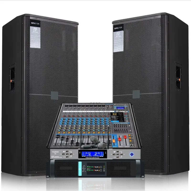 SRX-725 Dual 2-Channel Audio Party Room Speaker Full-Rangee Dual 15-Inch Disco Sound System with 3-Year Warranty