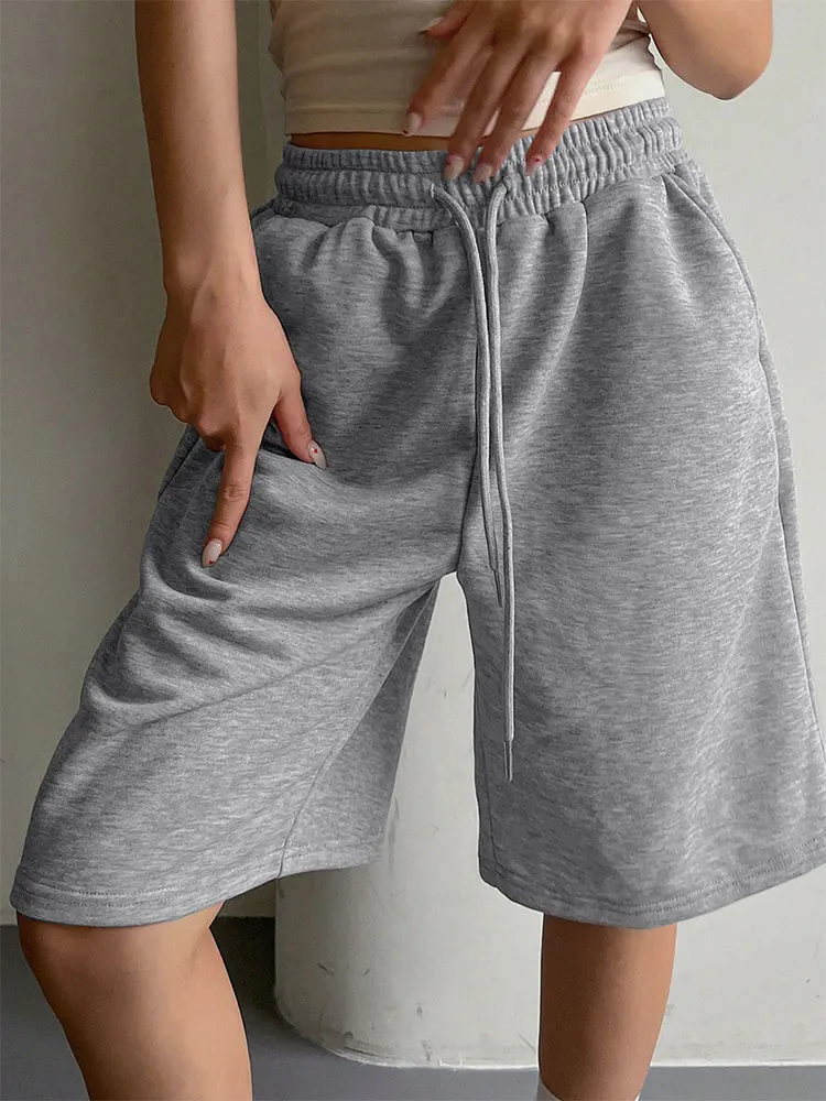 Women's Shorts Summer New Streetwear Fashion Casual Slim Lace-up Shorts Elegant Female Personality Versatile Knitted Loose Pants