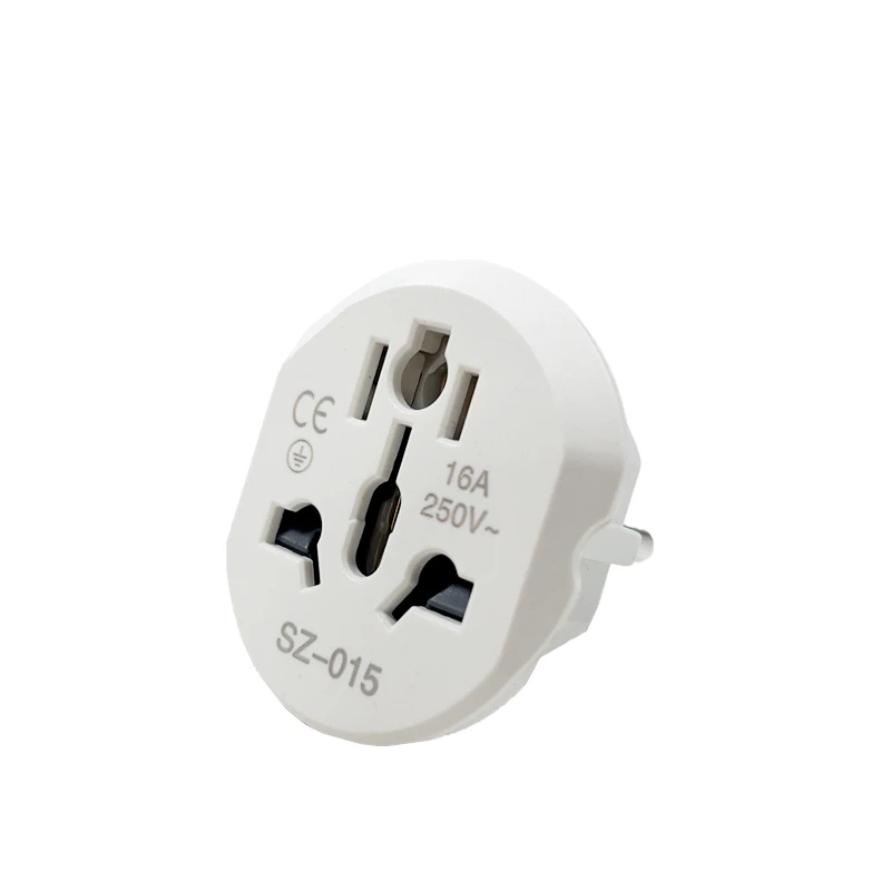 EU Plug Adapter Converter 16A 250V Travel Adapter Converter 2 Round Socket High Quality Universal AU US UK CN To EU Wall Socket