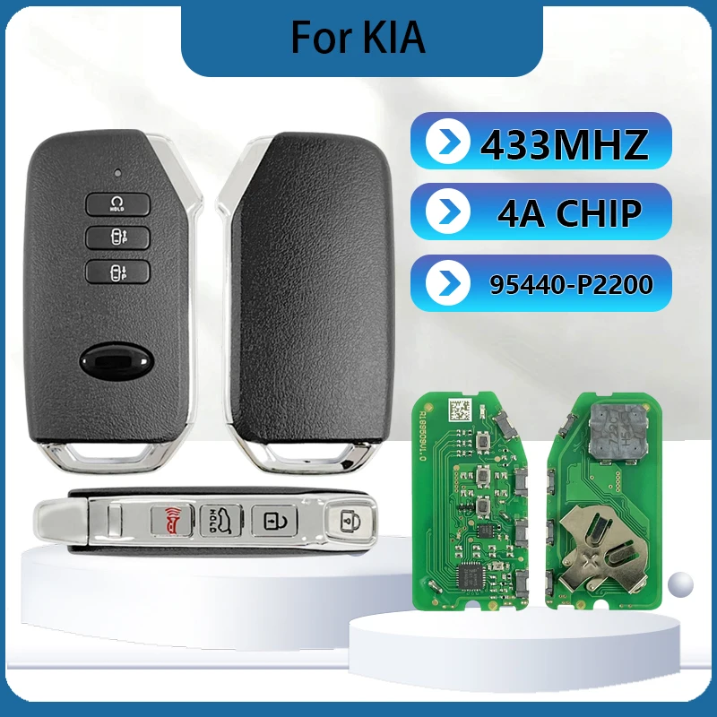

CN051202 Aftermarket 7 Buttons Smart Key PN 95440-P2200 FCC SY5MQ4FGE07 4A Chip 434MHz Keyless Go For Kia Sorento 2021-2022
