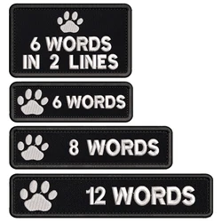 Personalized Dog Name Patches Dog Paw Logo Embroidery Custom Name Patch Stripes Badge Hook or Iron On for Dog Collar