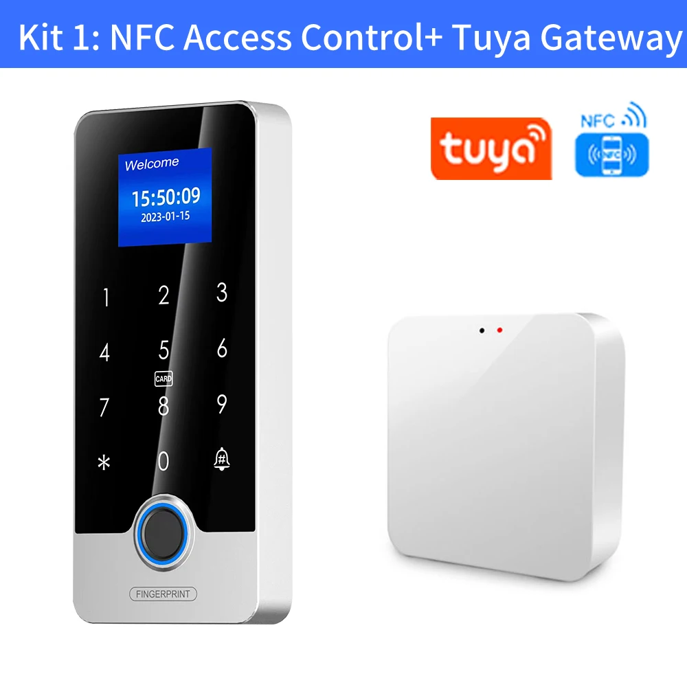 Tuya App Vingerafdruk RFID Toegangscontrolesysteem Kit Slim deurslot Elektronische poort Bluetooth-opener Home Digitale set Biometrisch