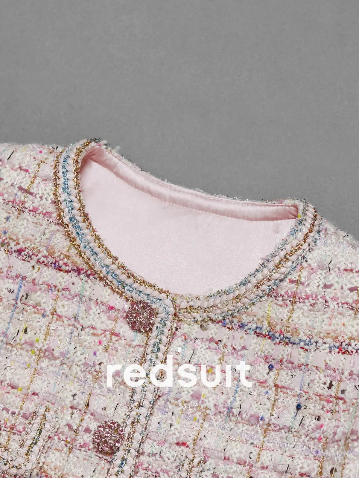 New High end dreamy three-dimensional sequin heavyweight jacket colorful coarse woolen fashionable top Custom Sizes