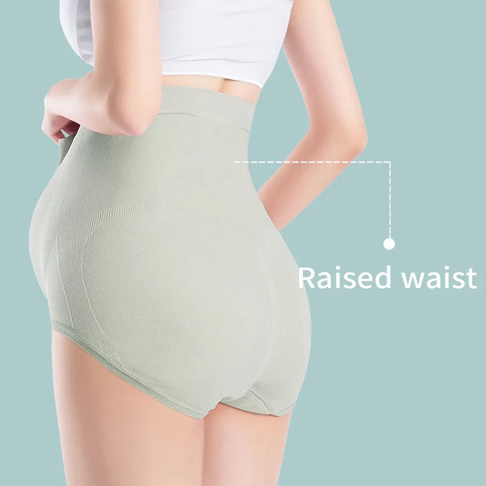 Culotte taille haute pour femmes enceintes, soutien du ventre, sans couture, sous-vêtement en coton solide, confortable