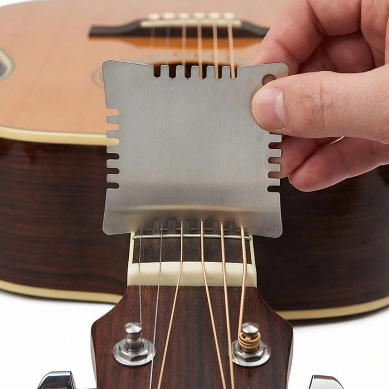 4Pcs Guitar Notched Gauge Metal Guitar Neck Fretboard Ruler Enduring