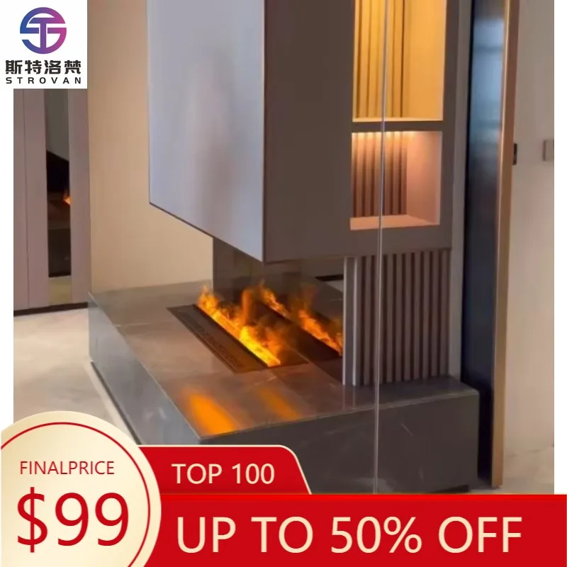 

ZXHK 800mm Manually Controlled Steam Fireplace 3D Atomizing Fireplace Built-in Electric Fireplace with Remote Control