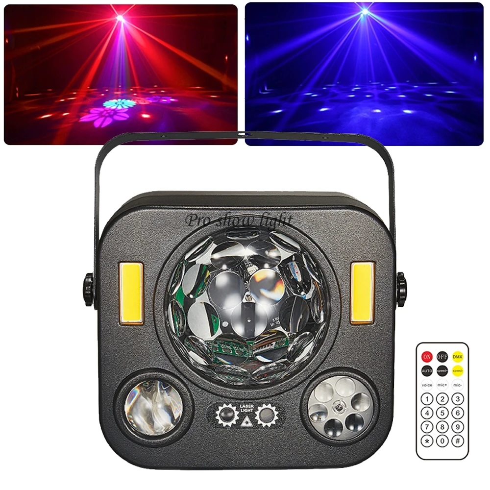 5IN1 Effect Water Wave Pattern Party Light Magic Ball Light Stage Strobe Lights Remote Control Laser Light Projector for Dj Bar
