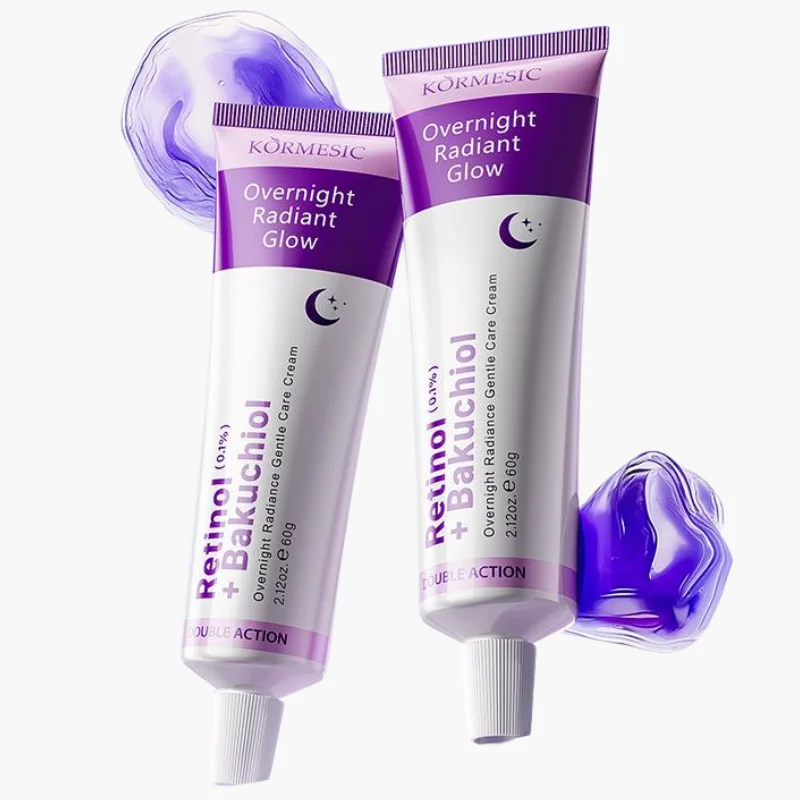 Retinol Bakuchiol Overnight Radiant Glow Cream Gentle Nourishing Facial Treatment Cream Anti Wrinkle Hydrating Night Face Cream
