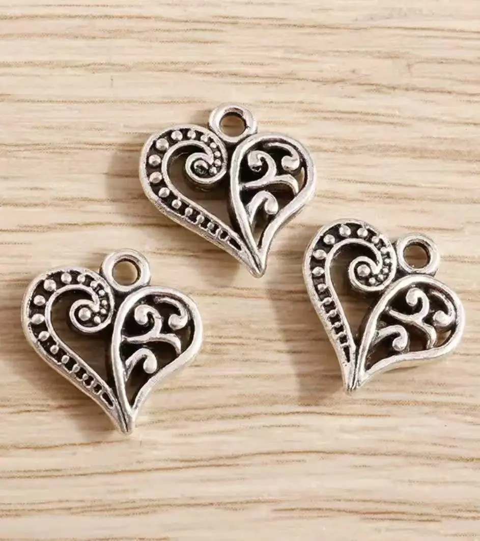 

15pcs 15*14mm vintage heart pendants for jewelry handmade HW2603