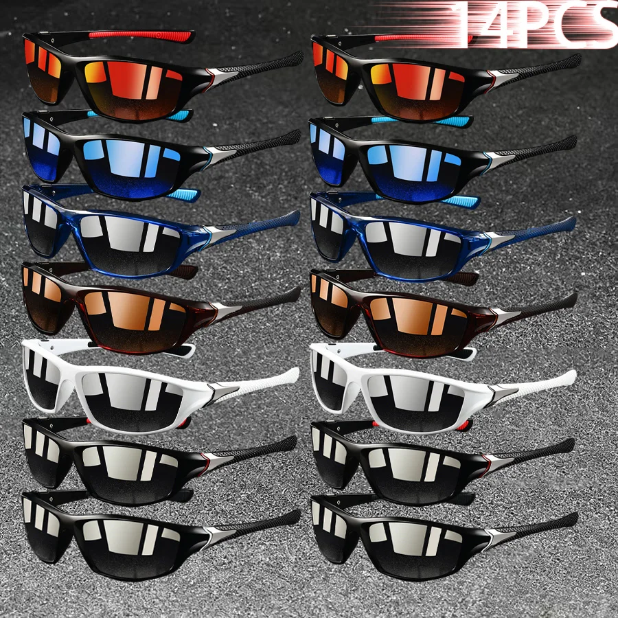 

14PCS Unisex Vintage Metal Frame Decoration Sunglasses for Driving Fishing Wilderness Beach Leisure Time Fashion Eyewear