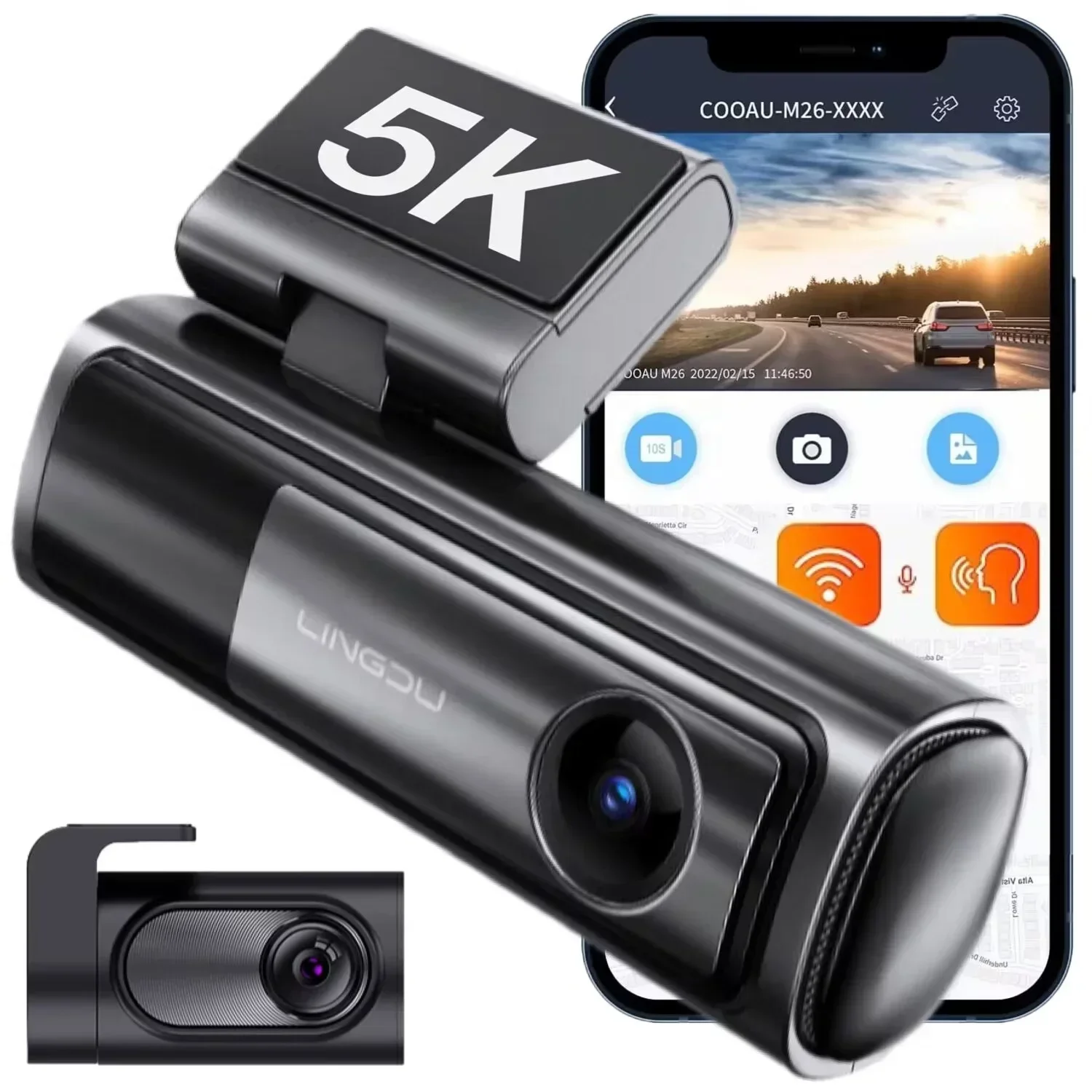 

5K driving recorder LINGDU front and rear Car DVR Build-in 5G Wifi GPS Tracker Car Black Box 4K +2K dash cam