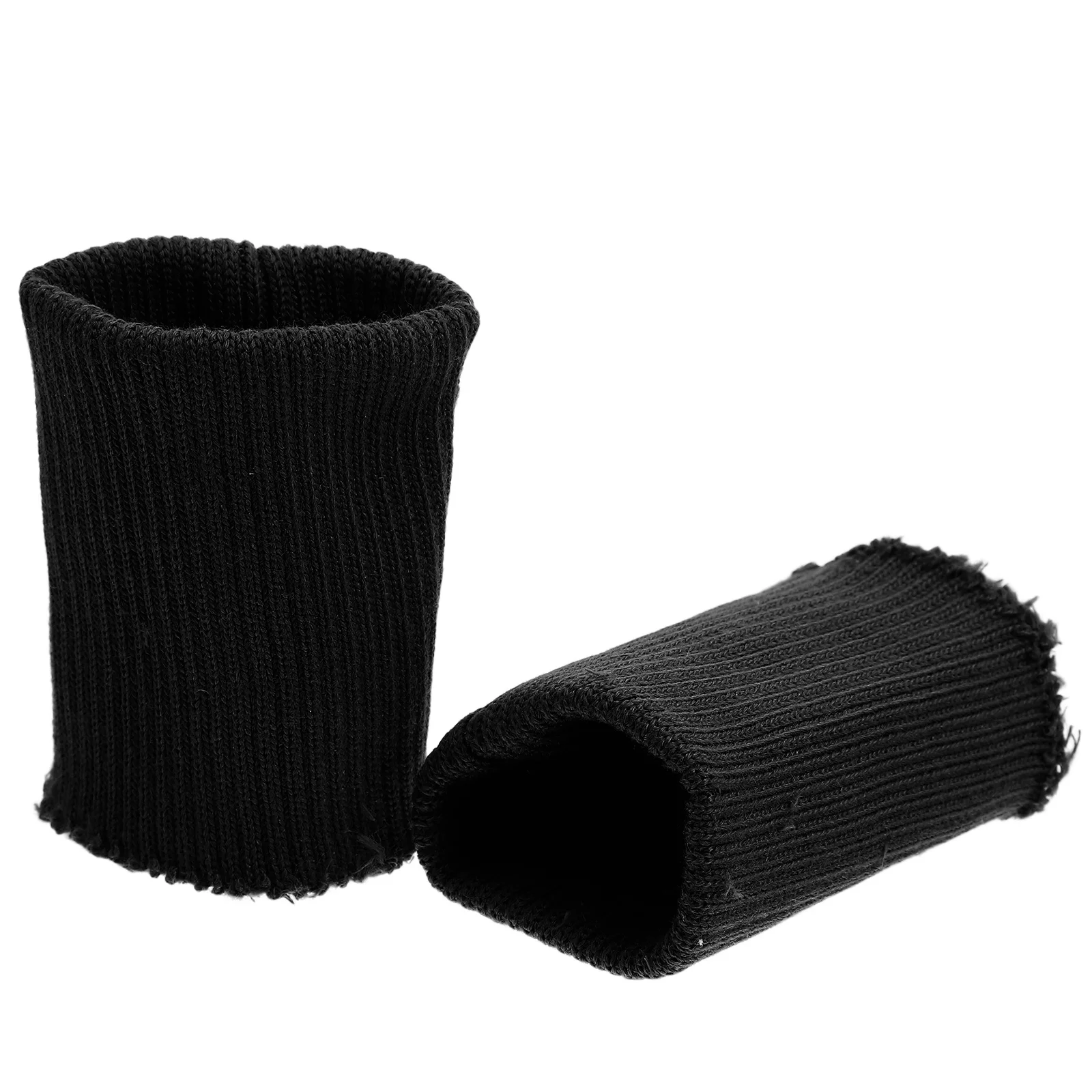 1Pair Knit Cuff Sleeve Stretch Ribbed Tubular Cuffing For Jacket Sportswear Padded Diy Sewing Replacement Black