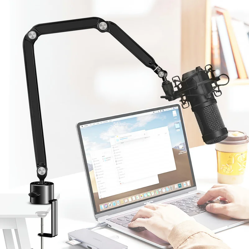 Professional condenser microphone microphone adjustable cantilever 360° gimbal desktop stand sub video live recording