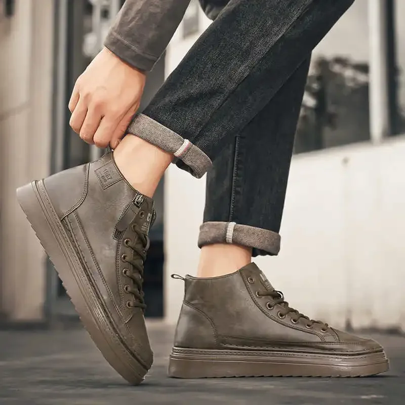 Zapatos de hombre con parte inferior gruesa en el bosque, zapatos nuevos informales, botas azules para hombre, zapatillas deportivas para hombre, marca famosa de lujo bonita