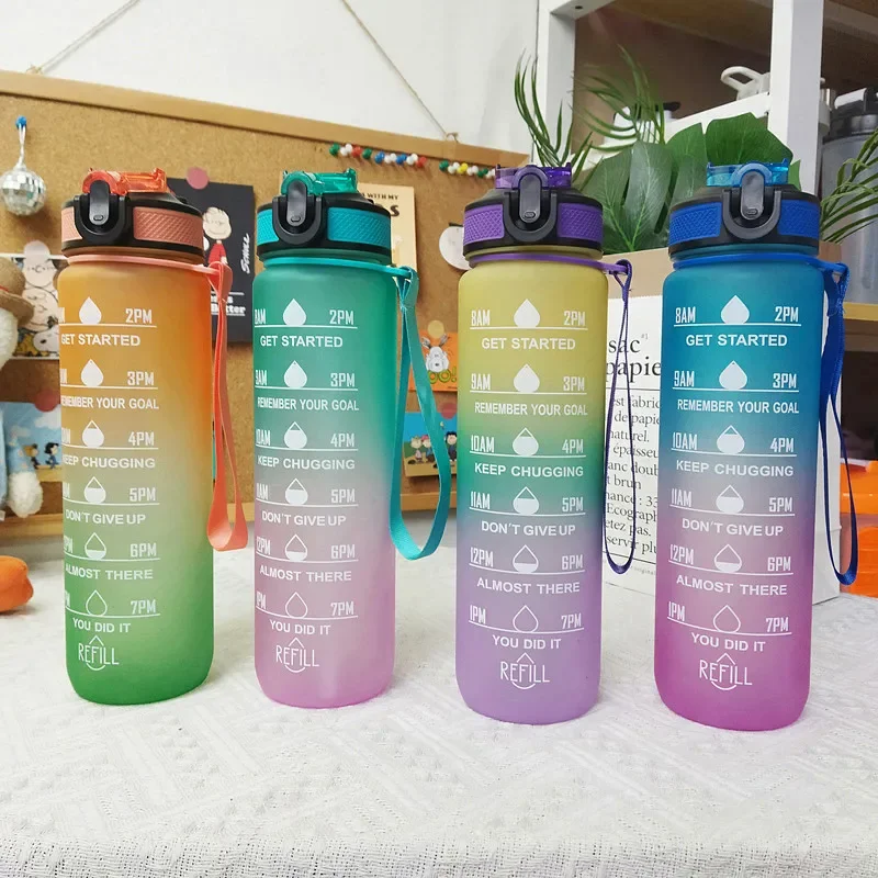 1 Liter Water Bottle Motivational Sport Water Bottle Leakproof Drinking Bottles Outdoor Travel Gym Fitness Jugs For Gift