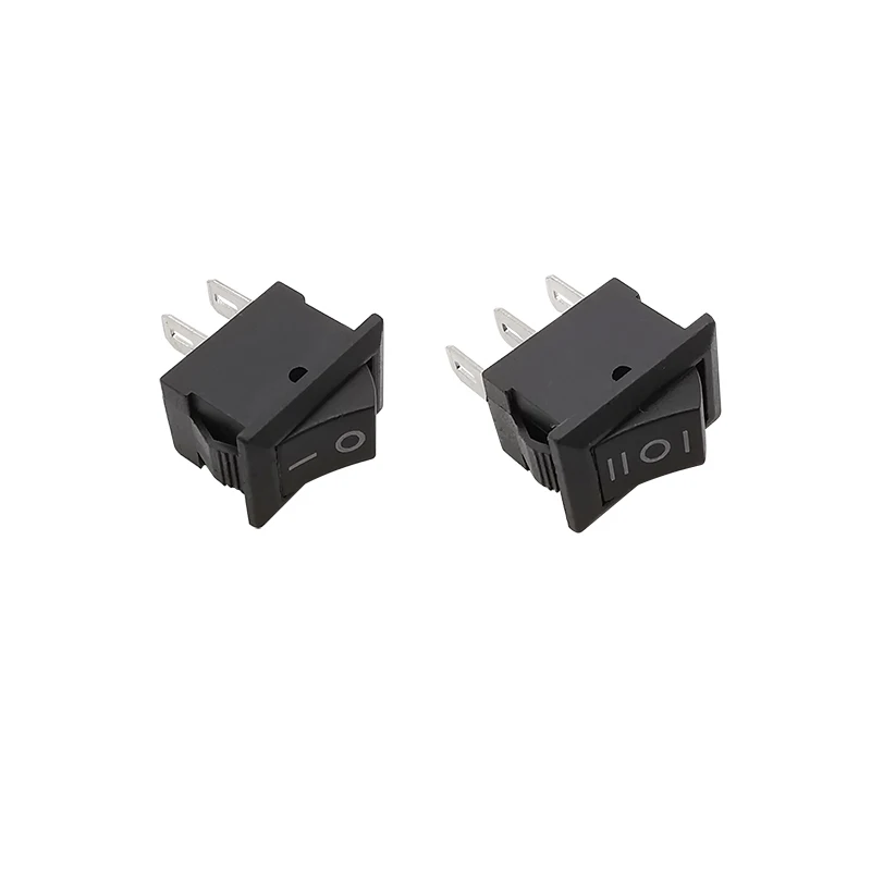 KCD11 Rocker Switch 2 Pin ON-OFF / 3 Pin ON-OFF-ON 3A 250V AC Snap-In 10x15mm Mini Push Button Switch Boat Rocker Switches Black