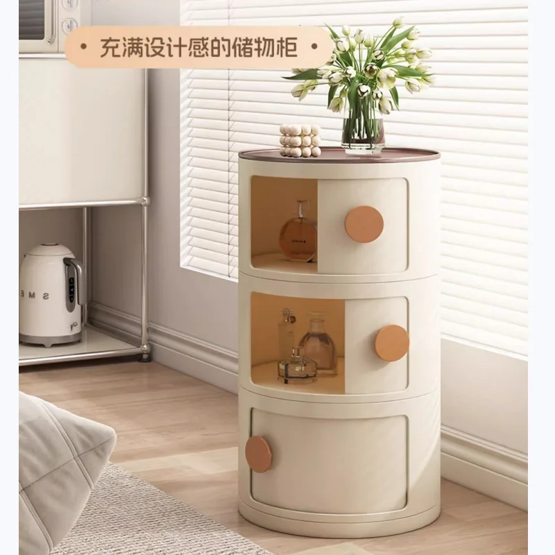 

Bedside cabinet, small household bedroom shelf, simple and modern storage cabinet, replacing artifact, new round design